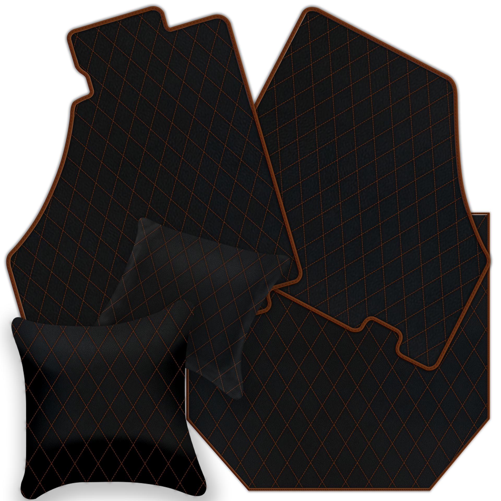 Black Leather Floor Mats for Ferrari 458 GT2 (2012-2015) | AW1 Design