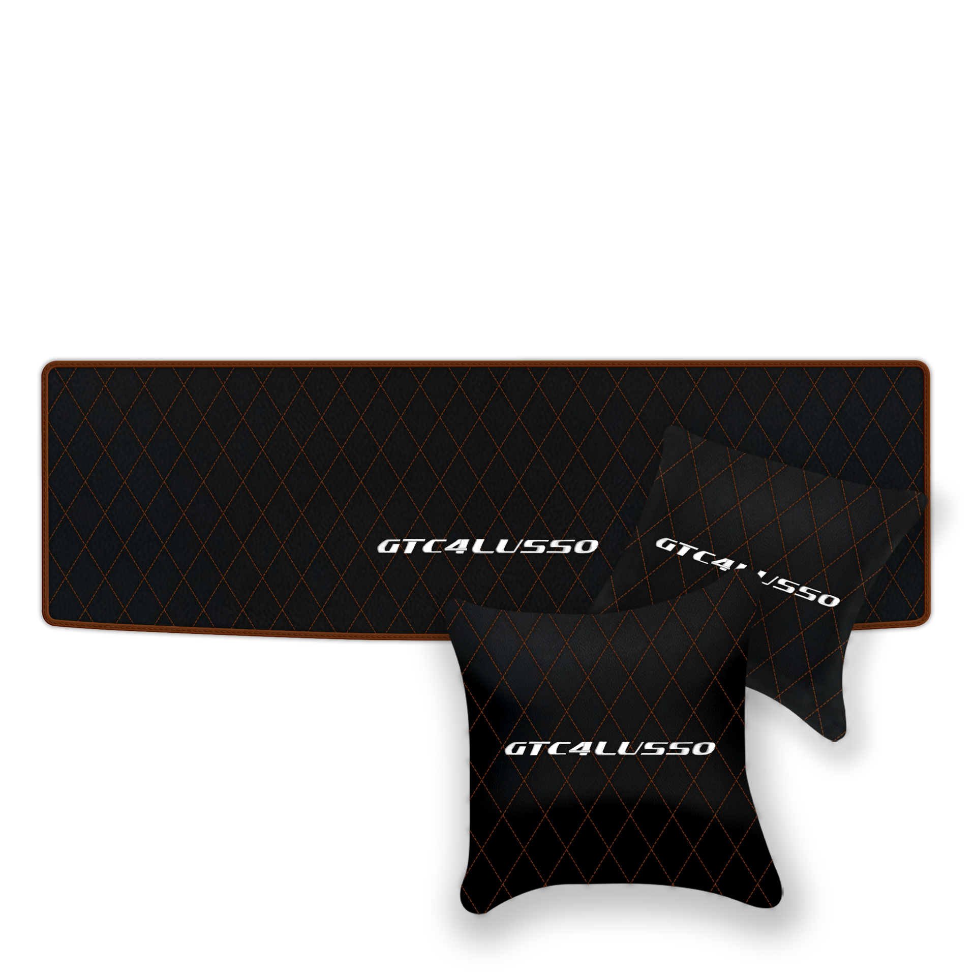 Luxury Black Leather Floor Mats for Ferrari Roma (2021-2024)