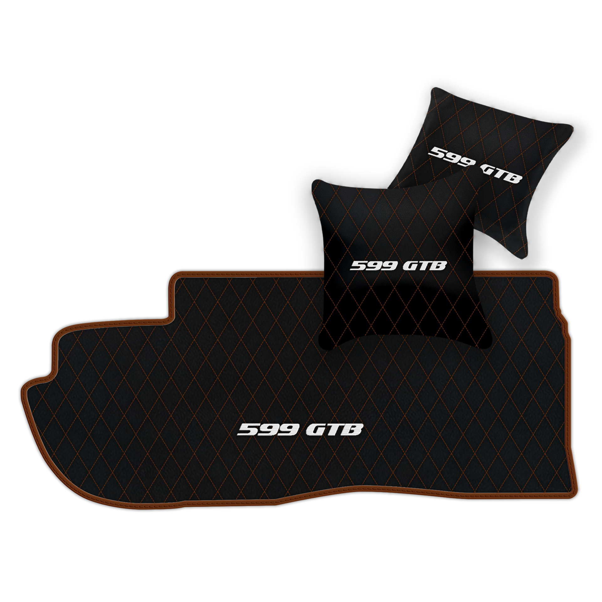 Custom Black Leather Floor Mats for Ferrari 599 Coupe (2006-2012)