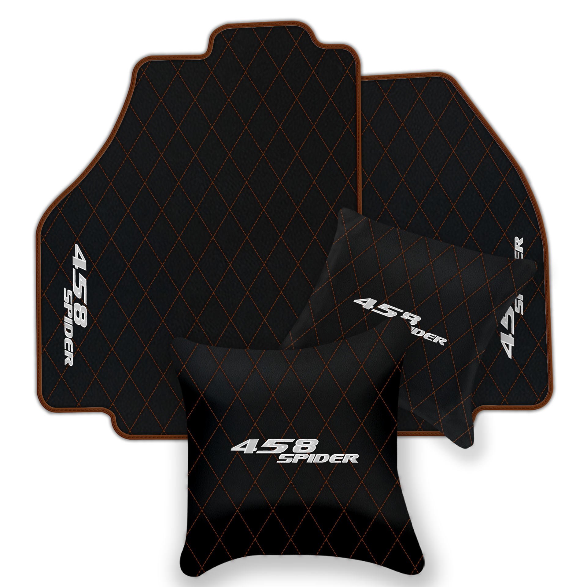 Premium Black Leather Floor Mats for Ferrari 458 Speciale (2012-2015)