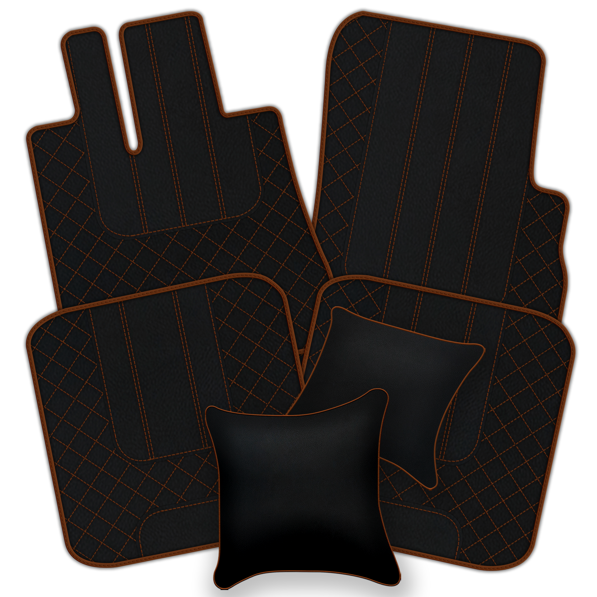 Premium Black Leather Floor Mats for Bentley Arnage T (1998-2009)