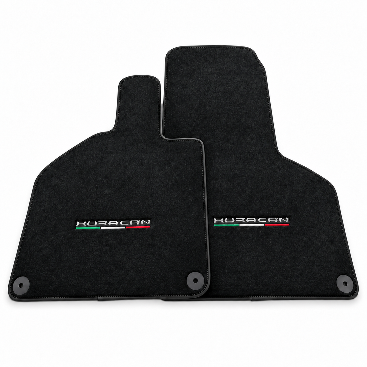 Schwarze Fußmatten aus Carbonfaser für Lamborghini Huracan STO