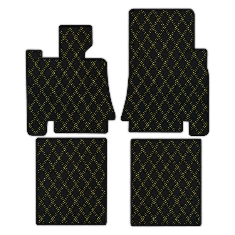 Customizable Leather Floor Mats with Double Diamond Pattern for Bentley Red Label RL (1998-2009)