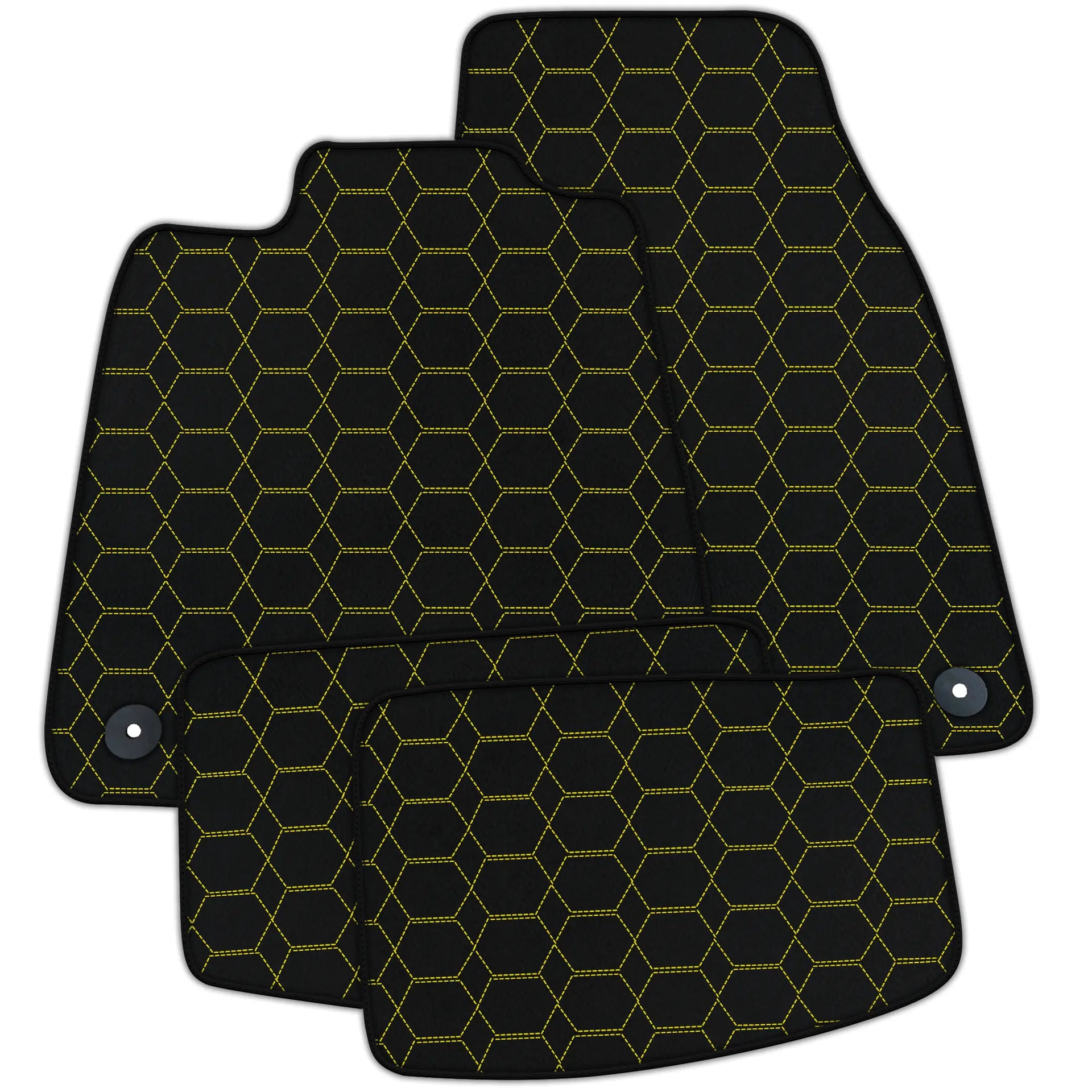Customizable Leather Floor Mats with Hexagon Hex Pattern for Porsche Taycan (2020-2023)