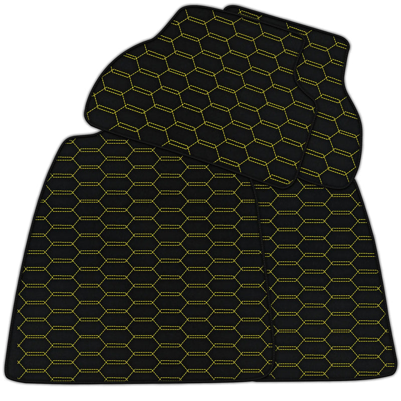 Customizable Leather Floor Mats with Interlaced Hex Pattern for Audi RS 4 B7 5-door Estate (2006-2008)