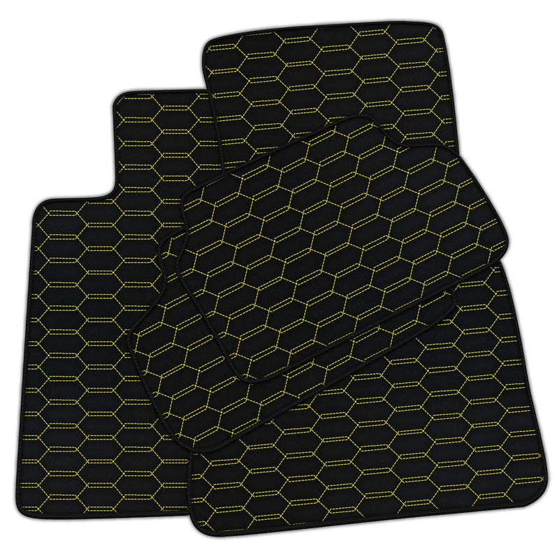Customizable Leather Floor Mats with Interlaced Hex Pattern for BMW G06 SUV (2020-2024)