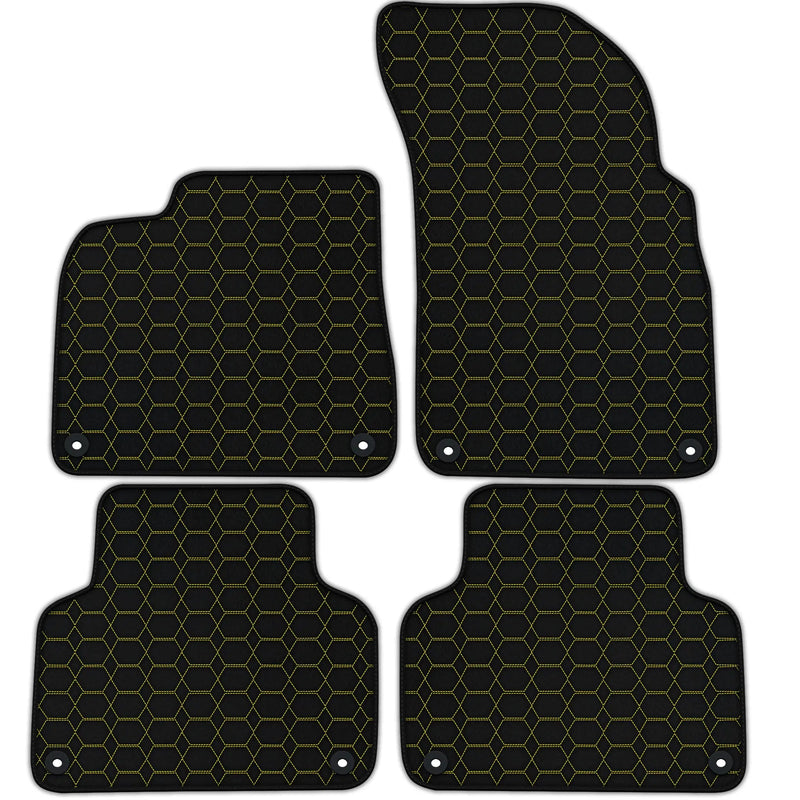 Customizable Leather Floor Mats with Hexagon Hex Pattern for Bentley Bentayga (2015-2023)