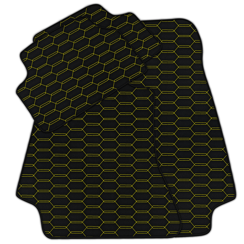 Customizable Leather Floor Mats with Interlaced Hex Pattern for Mercedes Benz E-Class A207 Convertible (2010-2013)