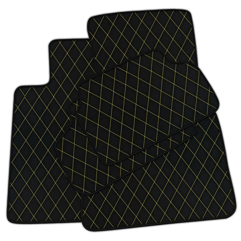 Customizable Leather Floor Mats with Single Diamond Pattern for BMW Gran Tourer F46 (2015-2022) 5 Seats