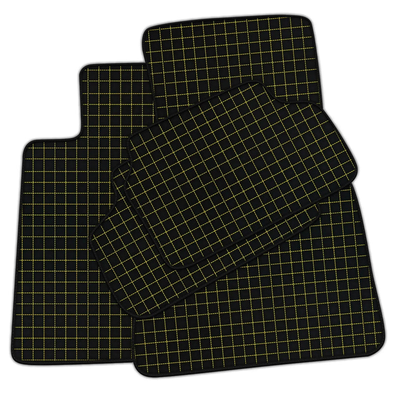 Customizable Leather Floor Mats with Square Pattern for BMW F21 3-door Hatchback (2012-2019)