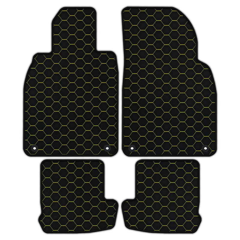 Customizable Leather Floor Mats with Symmetrical Hex Pattern for Porsche Cayman 981 (2012–2016)