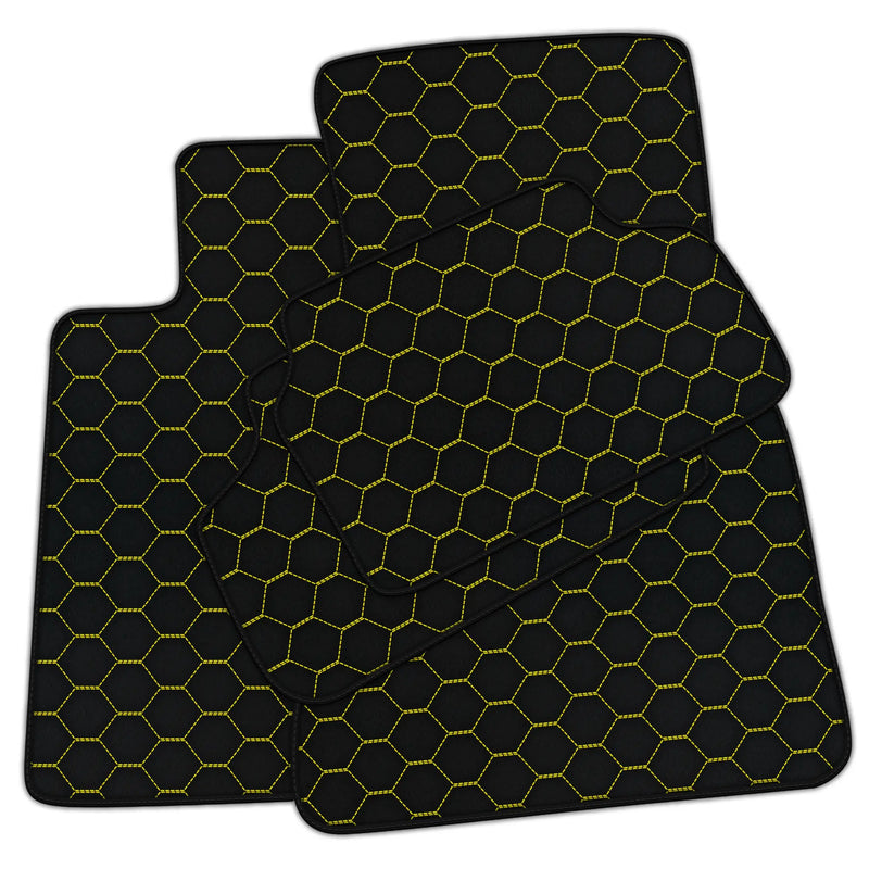 Customizable Leather Floor Mats with Symmetrical Hex Pattern for BMW X7 Series G07