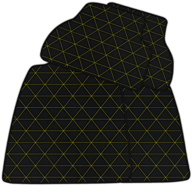 Customizable Leather Floor Mats with Triangle Hex Pattern for Audi A4 - B8 Sedan (2008-2015)