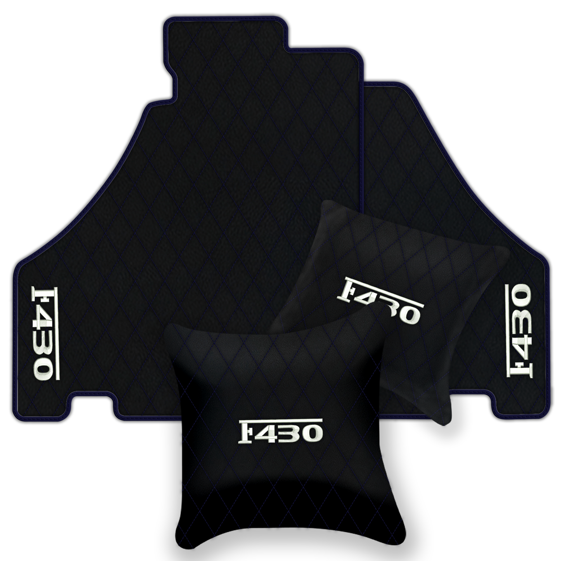 Luxury Black Leather Floor Mats for Ferrari F355 (1994-1999)