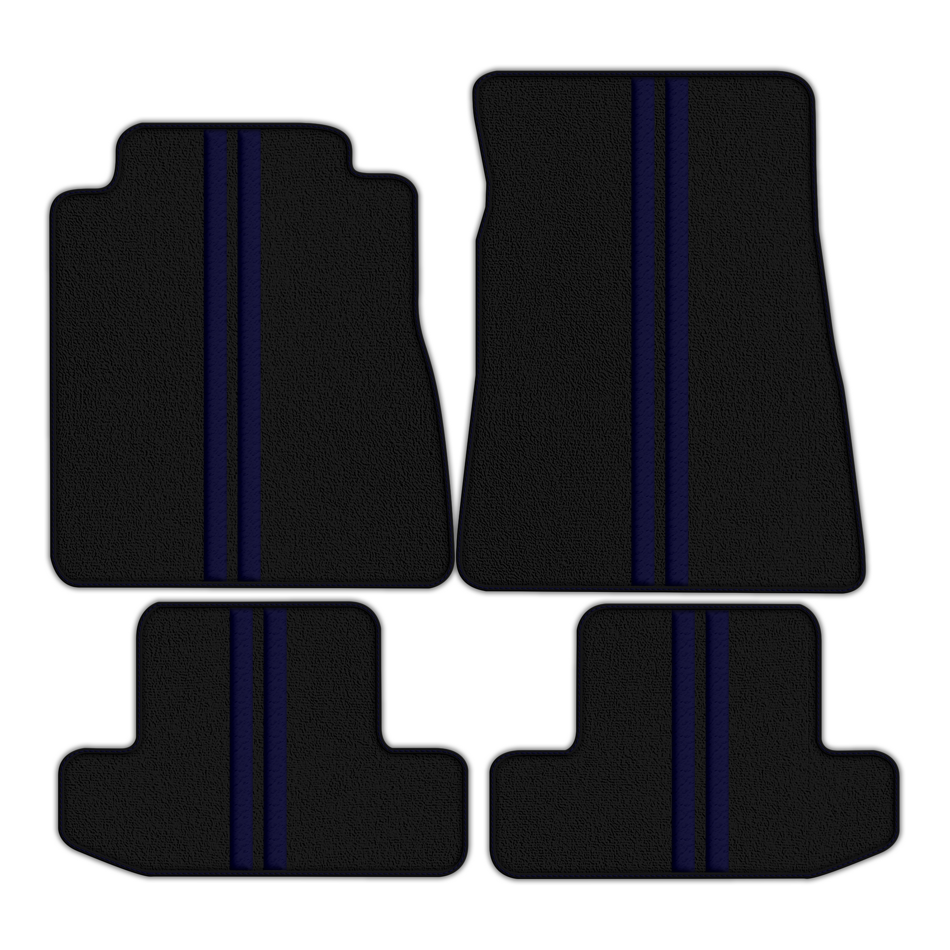Black Floor Mats with Leather Line for Ford GT500 Shelby (2015-2021) - Various Colors