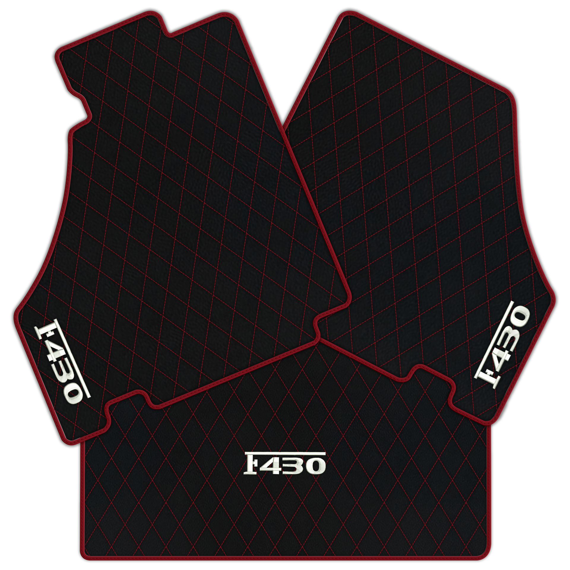 Luxury Black Leather Floor Mats for Ferrari F355 (1994-1999)