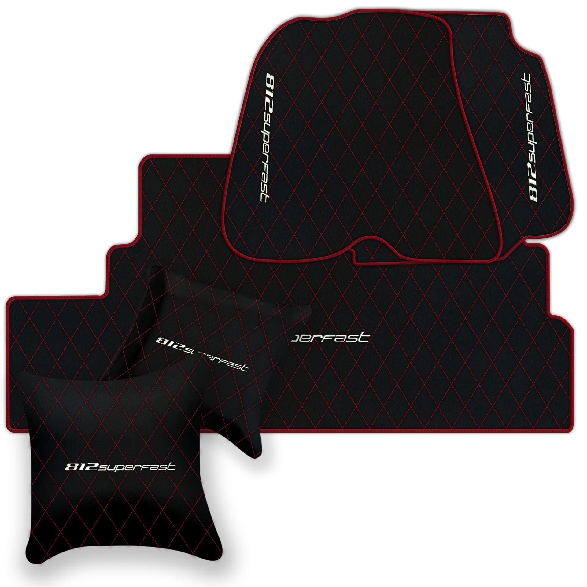 Premium Black Leather Floor Mats for Ferrari F12 (2012-2022)