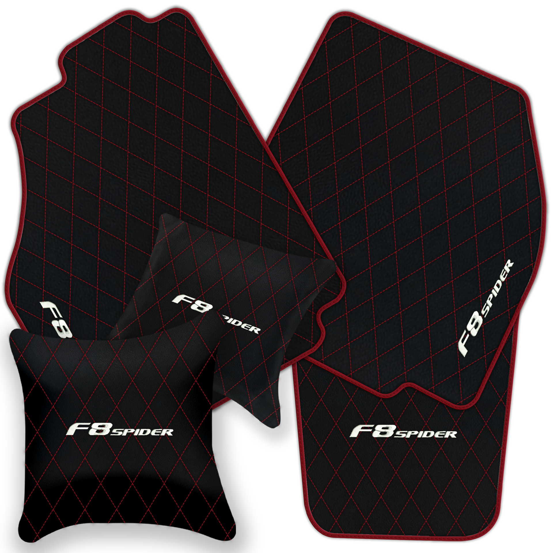 Premium Black Leather Floor Mats for Ferrari 456 (1992-2003)