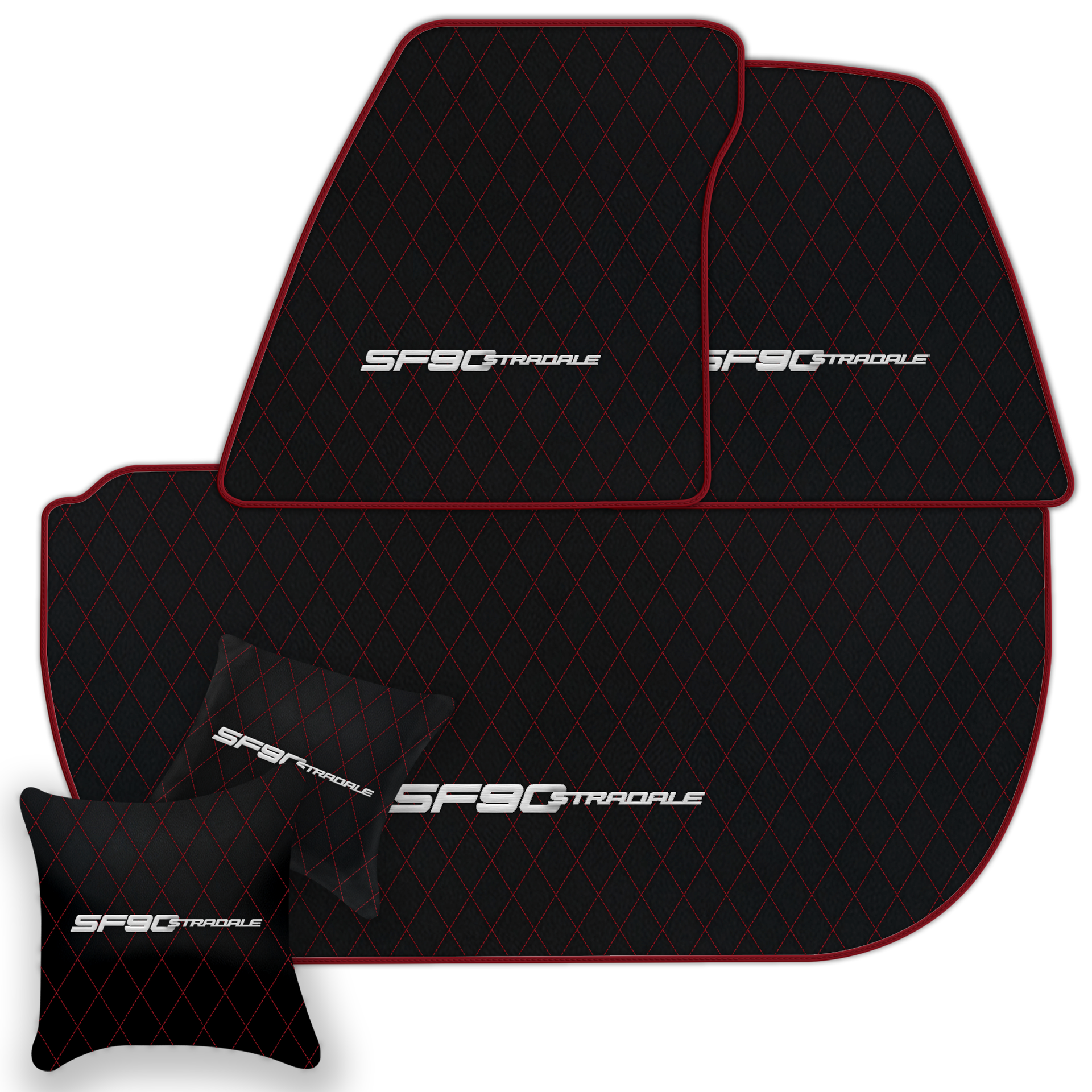 Premium Black Leather Floor Mats for Ferrari 360 (1999-2005)