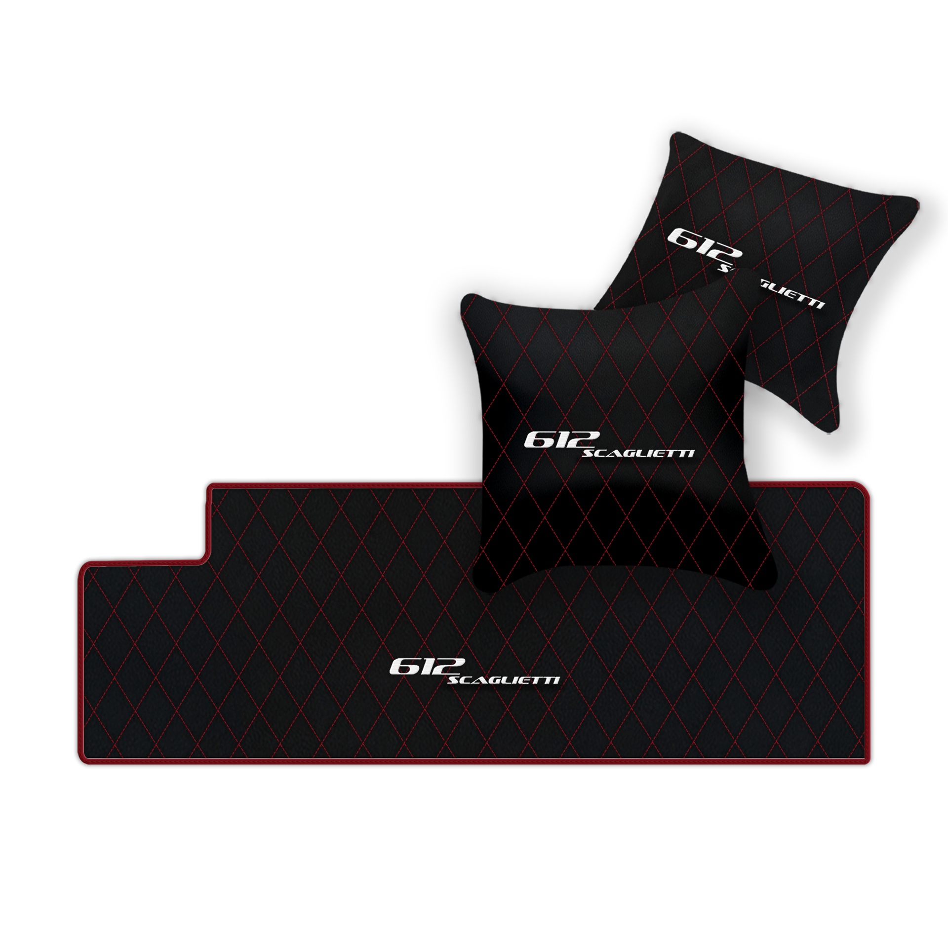 Luxury Black Leather Floor Mats for Ferrari 612 Scaglietti (2005-2011)