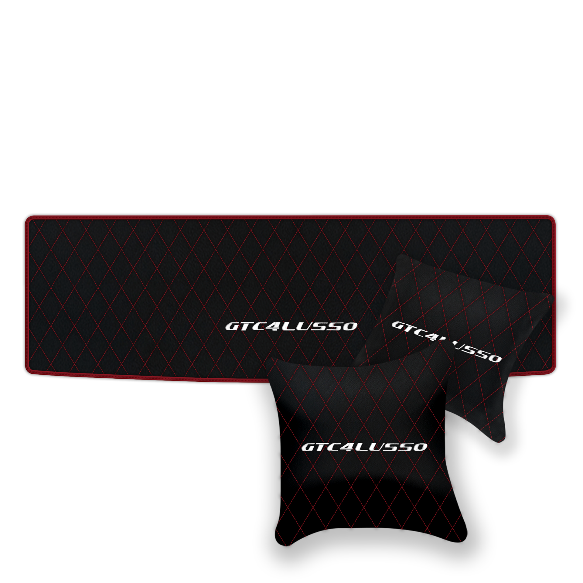 Luxury Black Leather Floor Mats for Ferrari Roma (2021-2024)