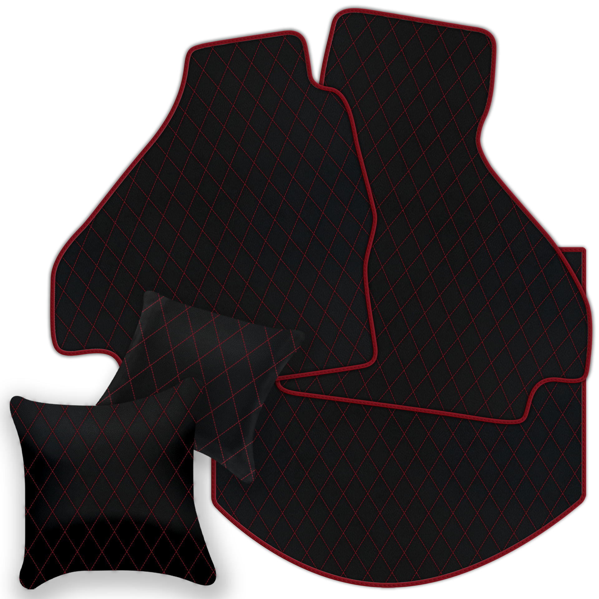 Premium Black Leather Floor Mats for Ferrari Mondial (1983-1993)