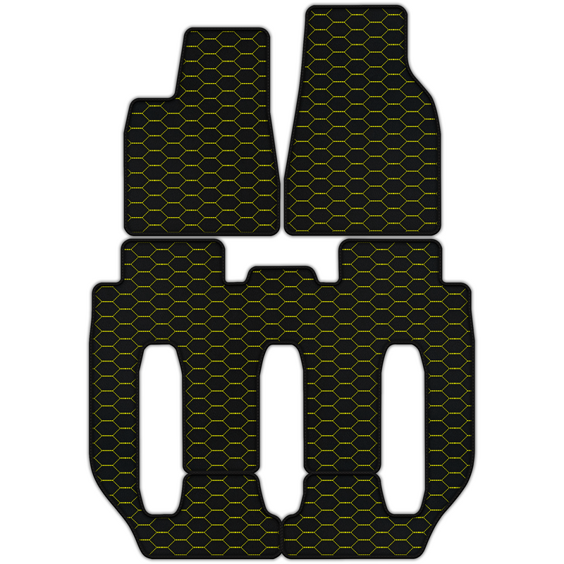 テスラ モデル X 7人乗り (2016-2017) 用、Divario パターンのカスタマイズ可能なレザーフロアマット