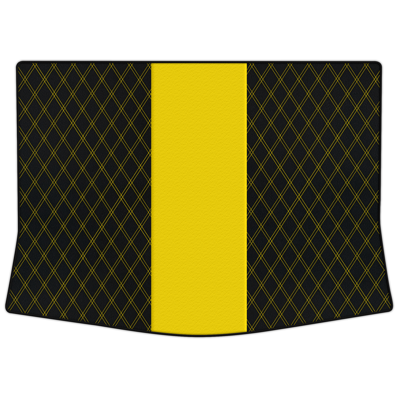 アルファロメオ ジュリエッタ (2014-2020)用 カスタマイズ可能なダブルダイヤモンドパターン付きレザー トランク フロアマット