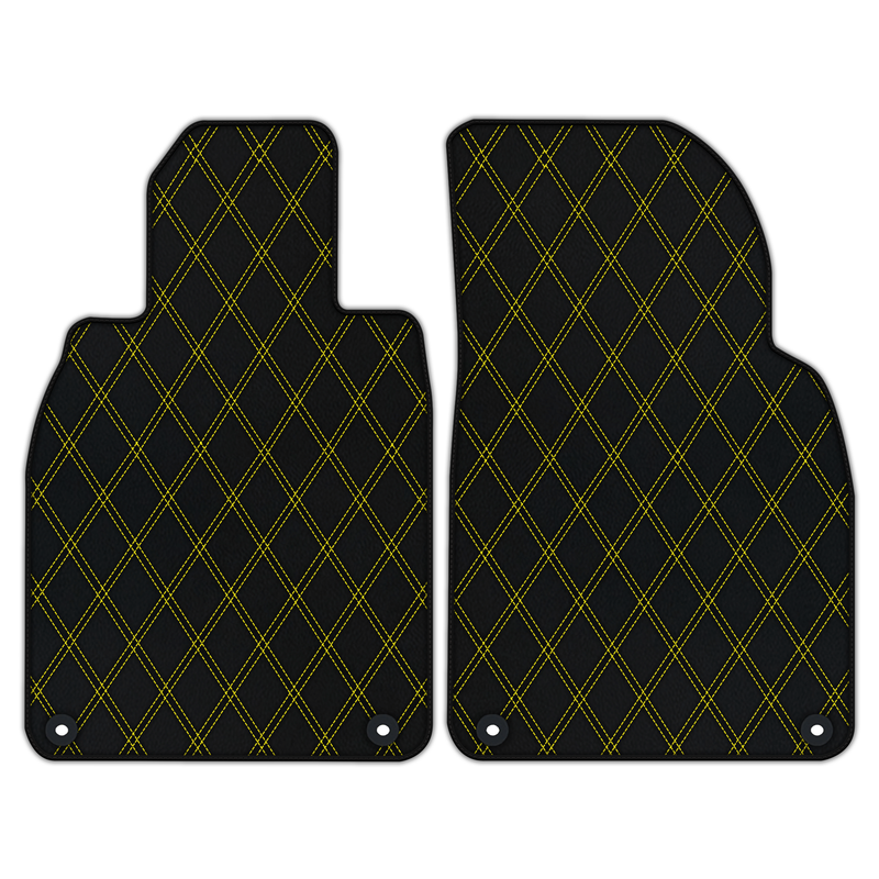 Customizable Leather Floor Mats with Double Diamond Pattern for Porsche Cayman 718 (2017-2023)