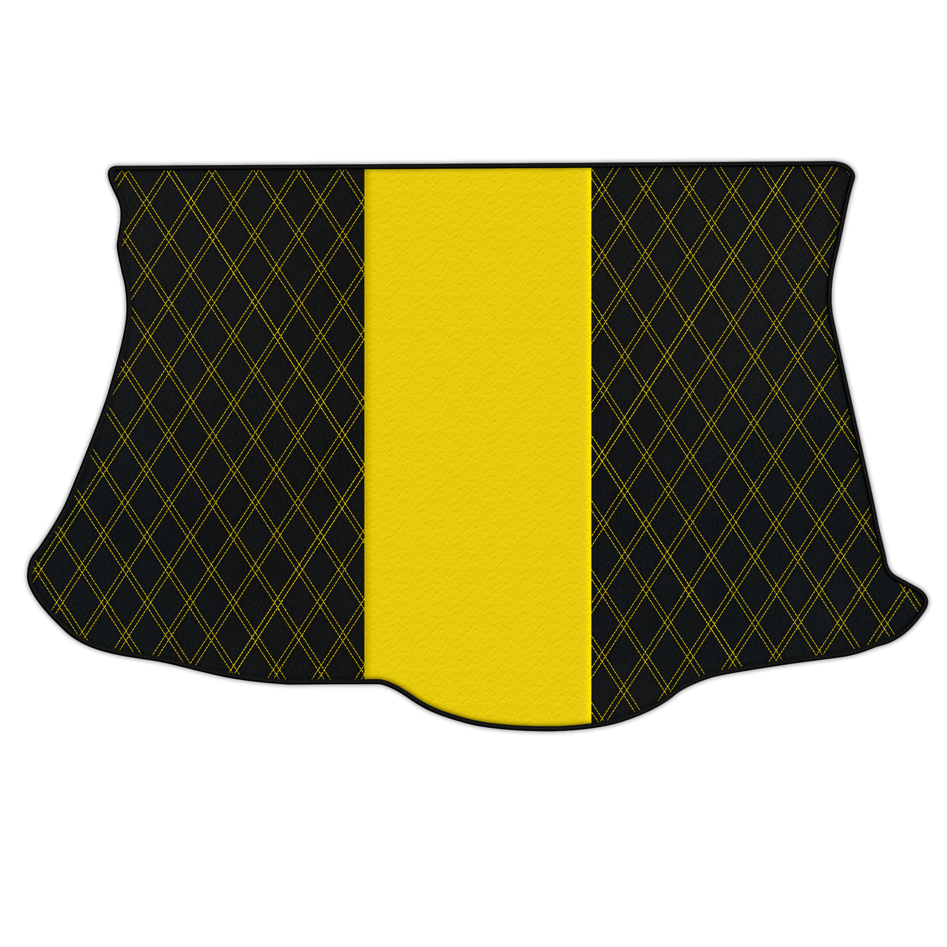 Customizable Leather Trunk Floor Mats with Interlaced Hex Pattern for Alfa Romeo 147 (2000-2010)