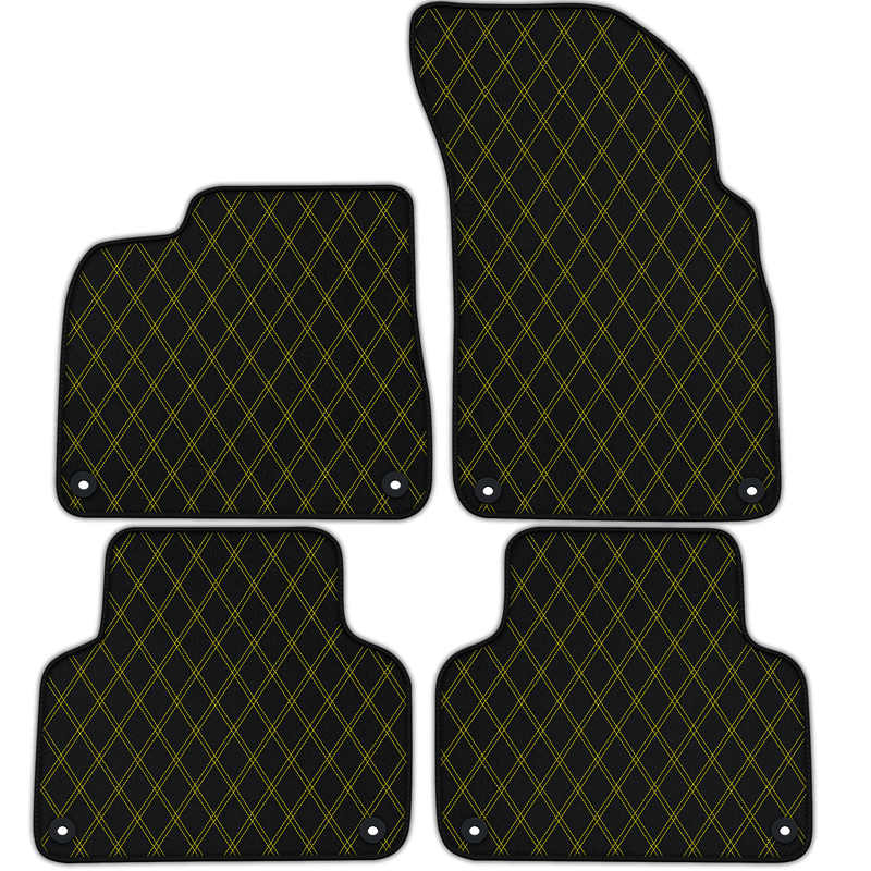 Customizable Leather Floor Mats with Double Diamond Pattern for Audi RS Q8 (2019-2024)