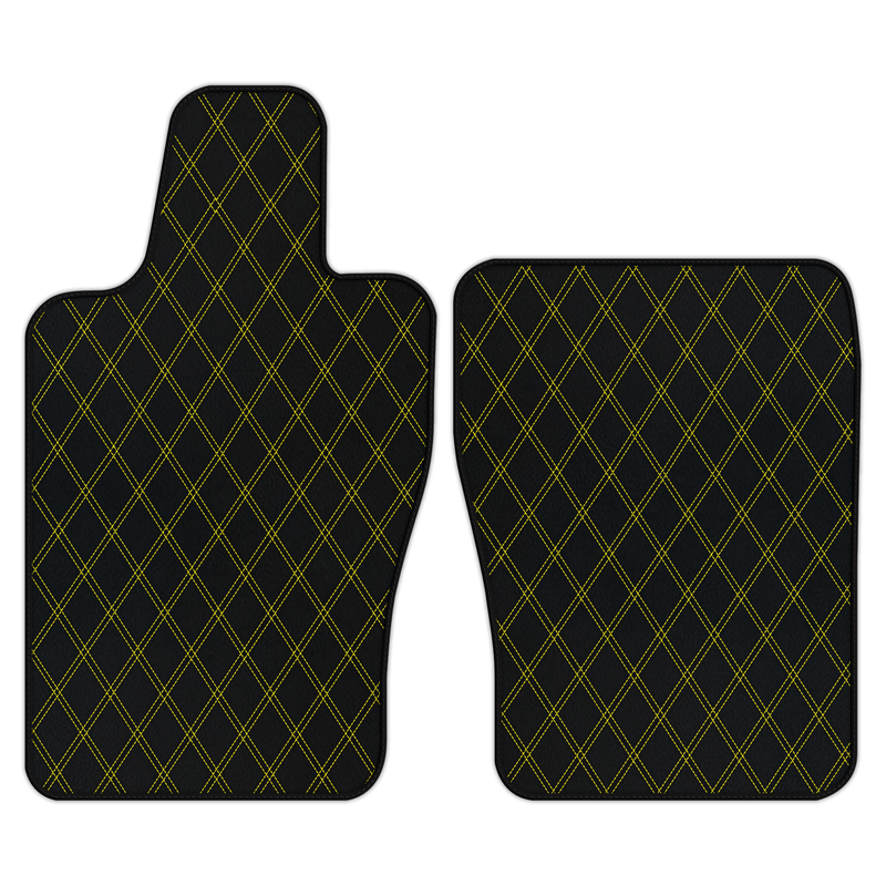 Customizable Leather Floor Mats with Double Diamond Pattern for Aston Martin DB12 (2023-2026) Coupe