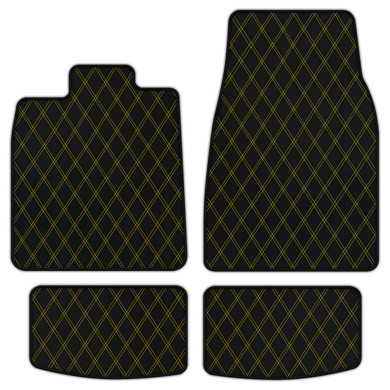Customizable Leather Floor Mats with Double Diamond Pattern for Porsche Taycan (2019-2023)