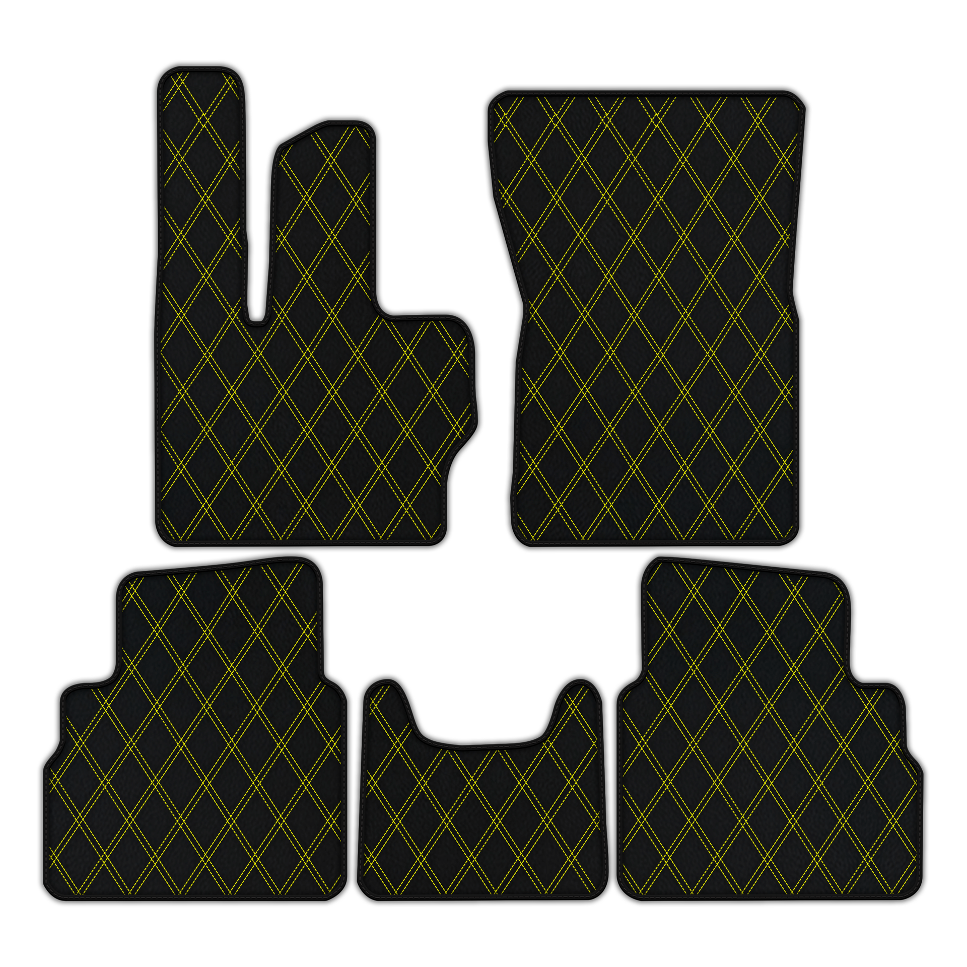 Customizable Leather Floor Mats with Double Diamond Pattern for Mercedes Benz G-Class W463 (2018-2023)