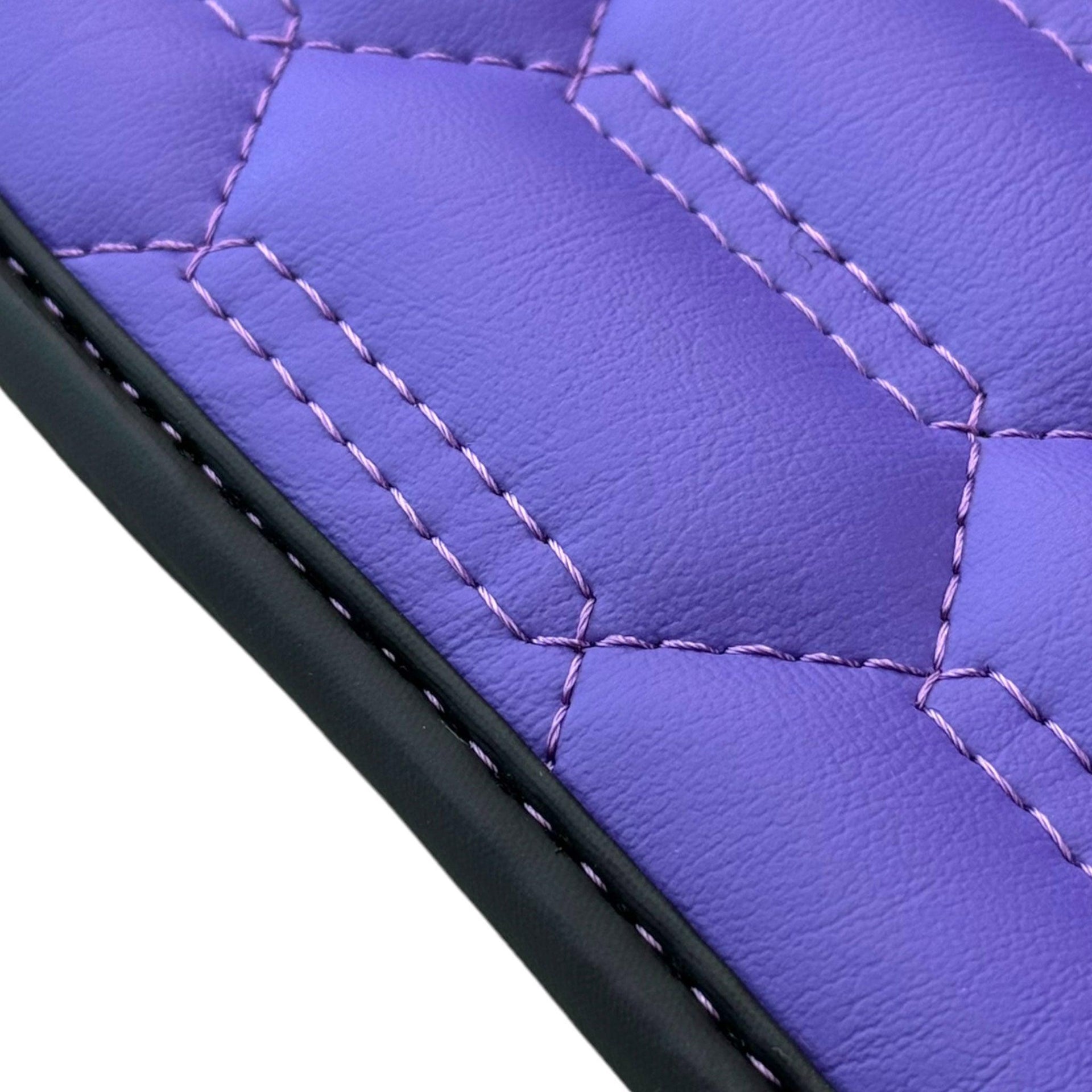 Purple Leather Black Floor Mats for Lamborghini Urus | Black Trim - AutoWin