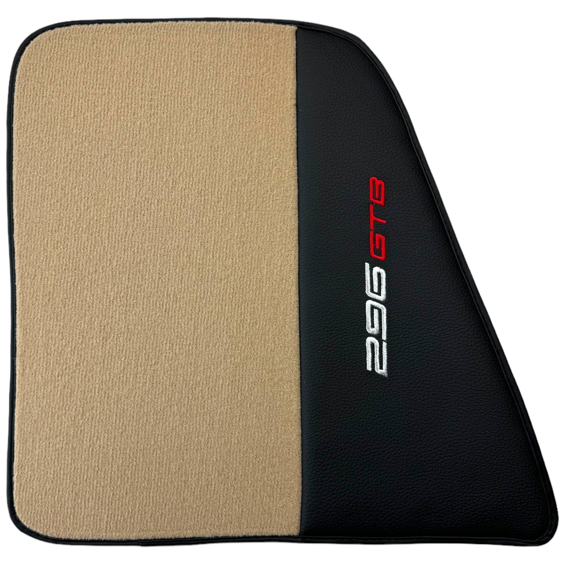Beige Floor Mats for Ferrari 296 GTB (2022-2024) with Leather - AutoWin