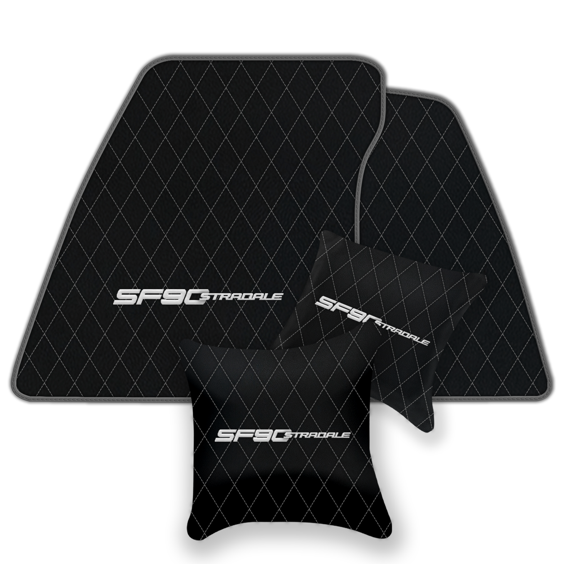 Premium Black Leather Floor Mats for Ferrari 360 (1999-2005)