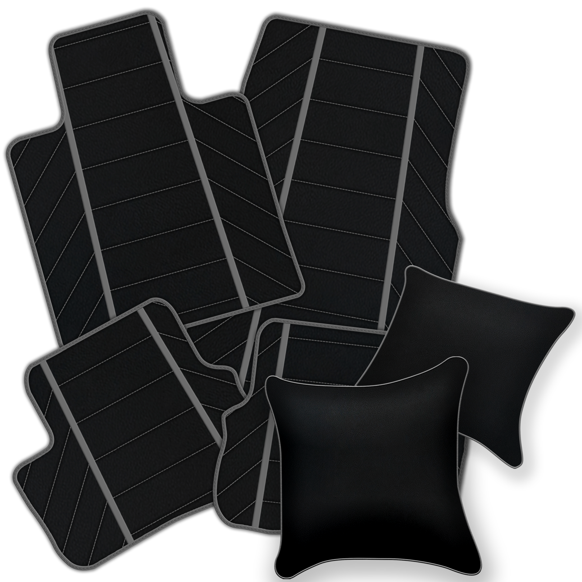 Luxury Black Leather Floor Mats for Rolls Royce Dawn 2016-2023