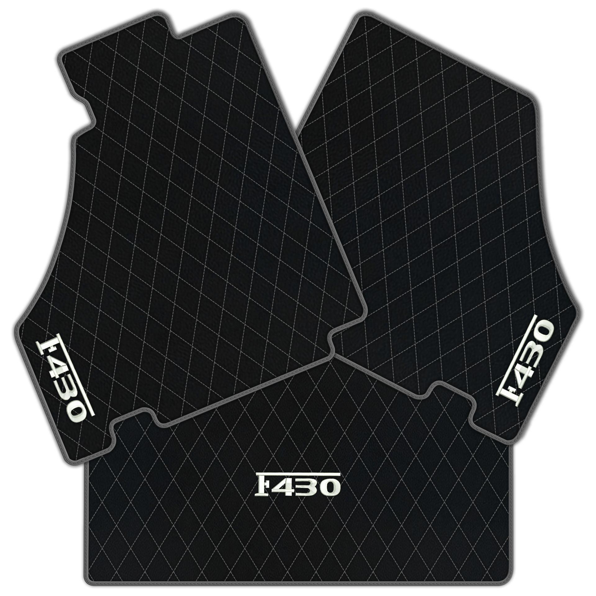 Luxury Black Leather Floor Mats for Ferrari F355 (1994-1999)