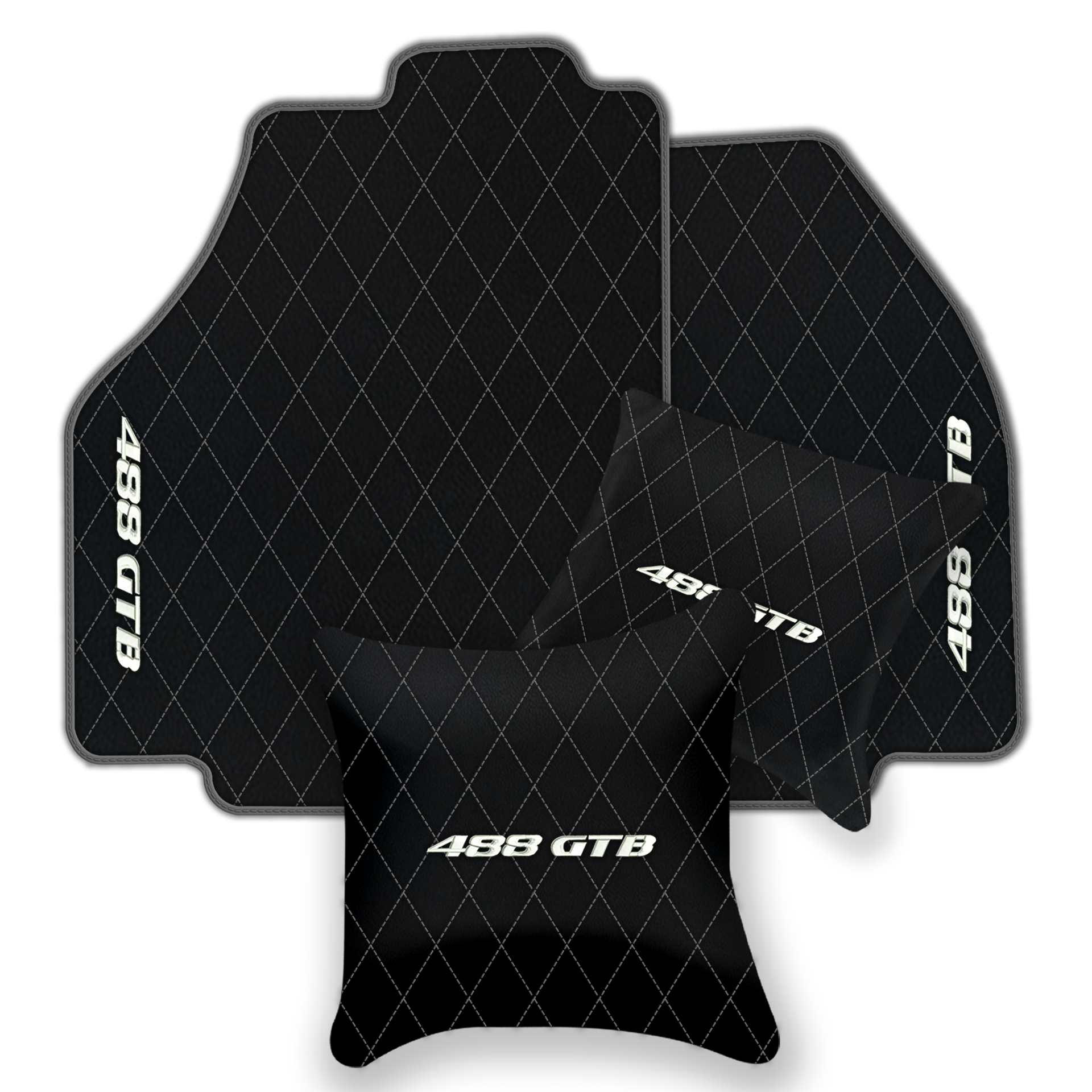 Premium Black Leather Floor Mats for Ferrari 458 Italia (2009-2015)