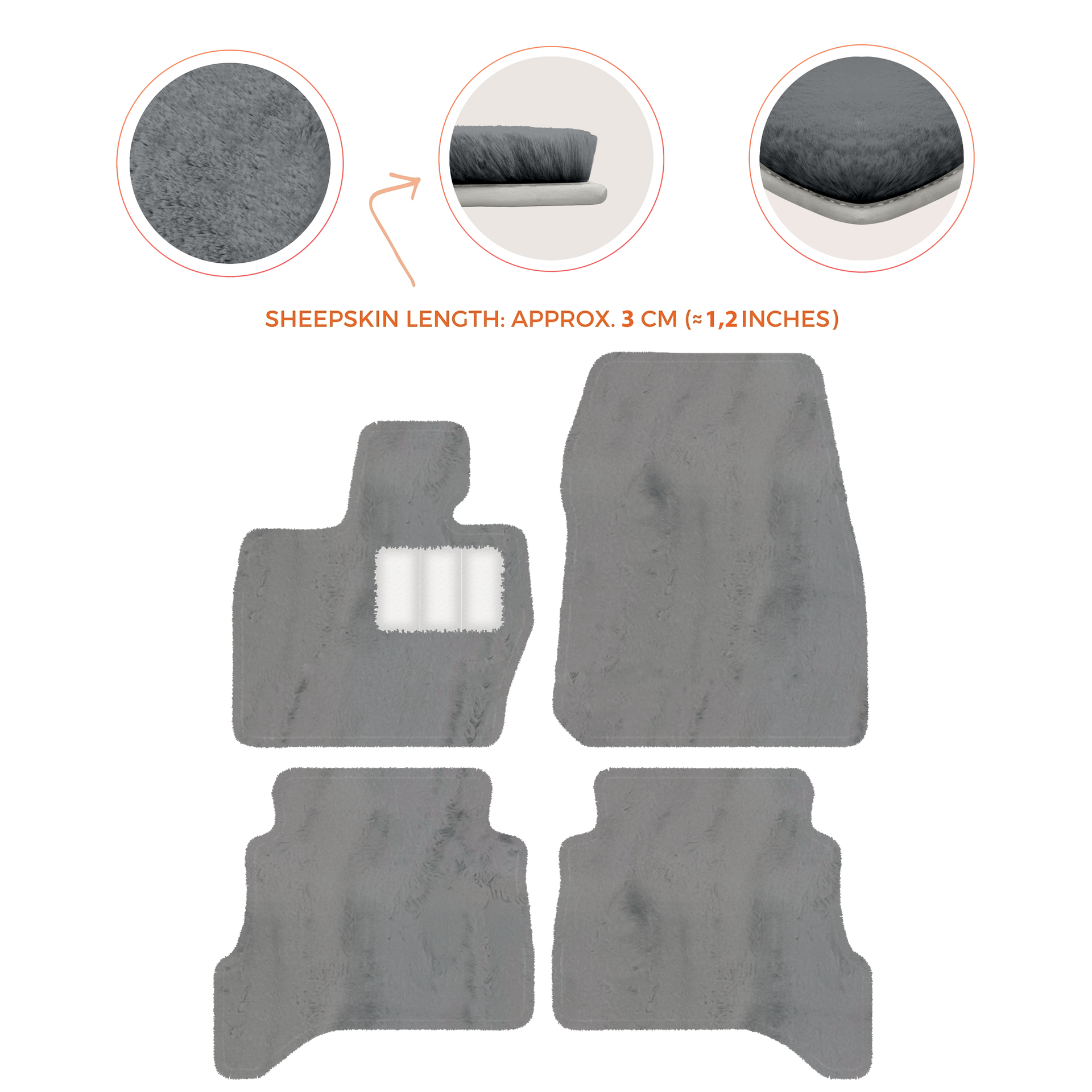 Premium Sheepskin Floor Mats for Range Rover Evoque (2015-2019)