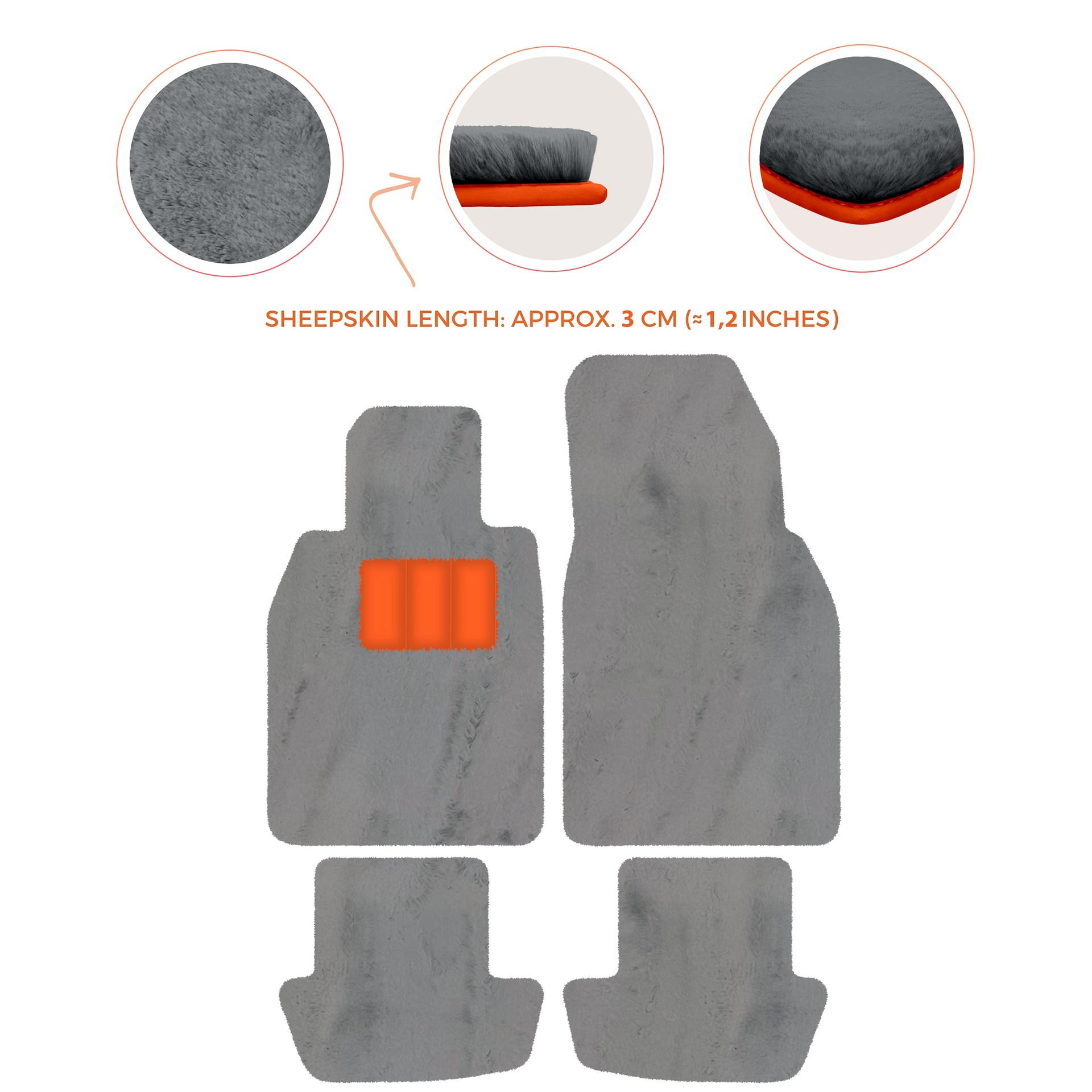 Premium Sheepskin Floor Mats for Porsche 911 991 (2012-2019)