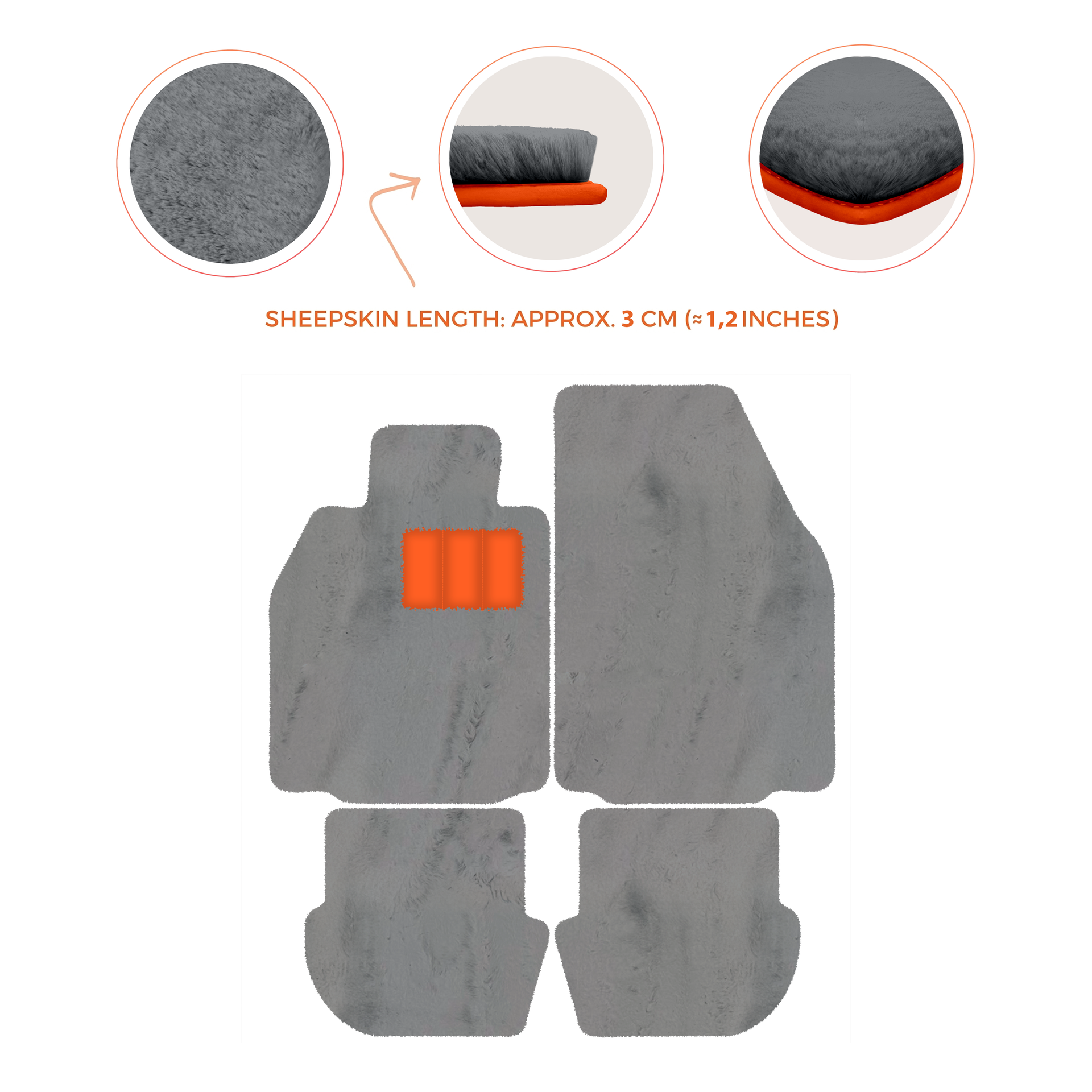 Premium Luxury Sheepskin Floor Mats for Porsche 911 (2004-2012)