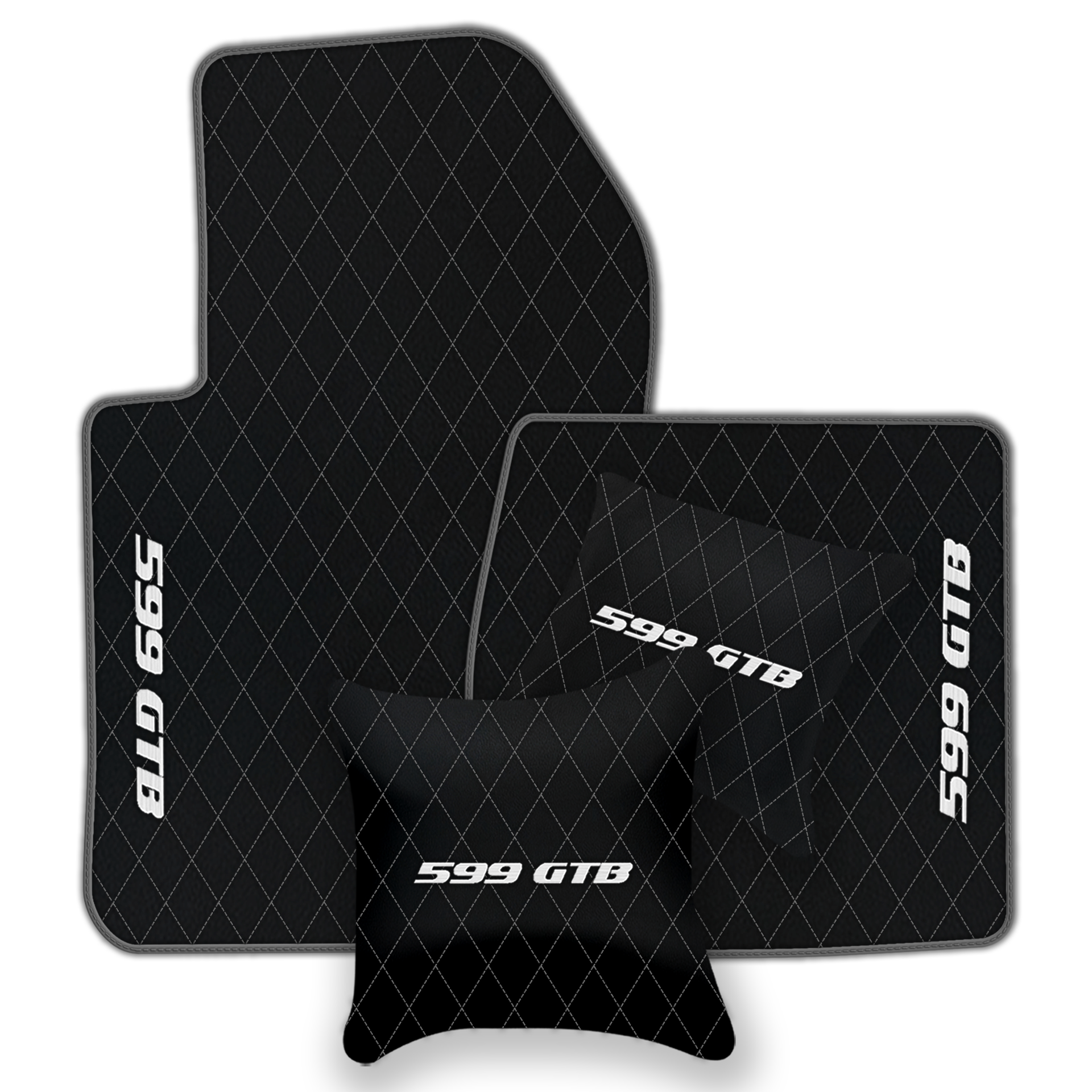 Custom Black Leather Floor Mats for Ferrari 599 Coupe (2006-2012)