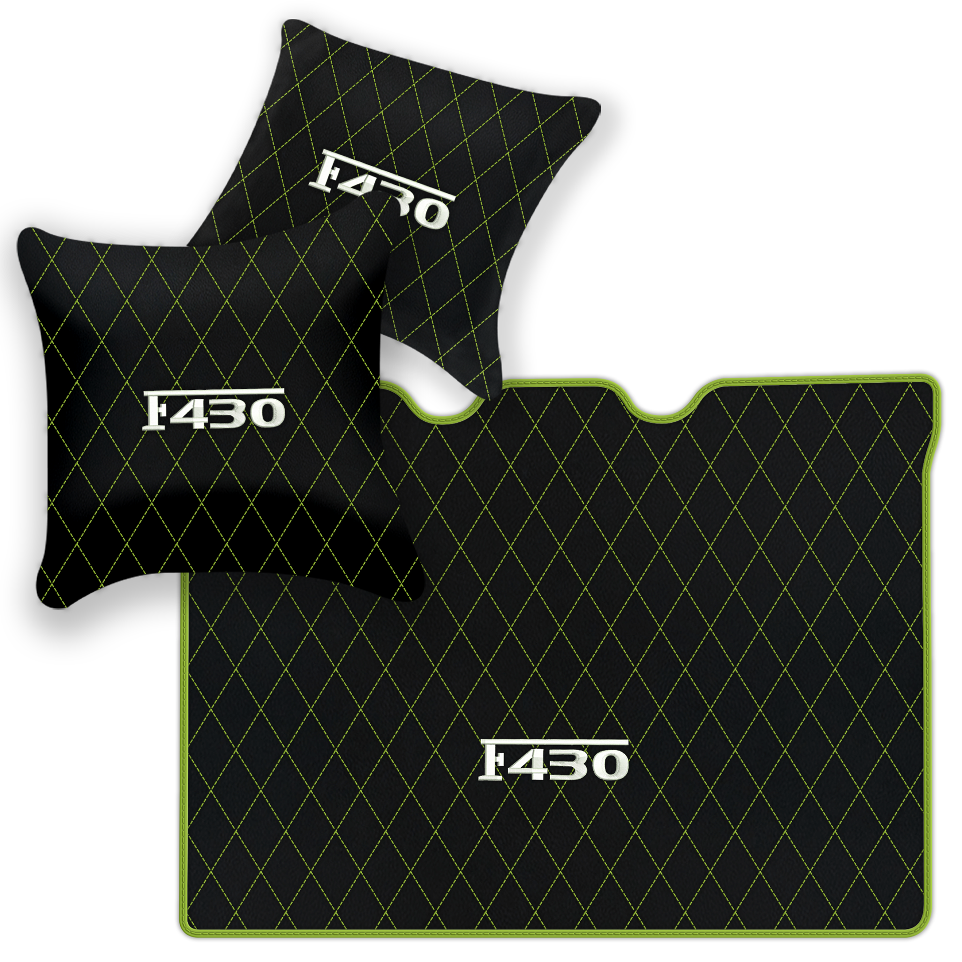 Luxury Black Leather Floor Mats for Ferrari F355 (1994-1999)