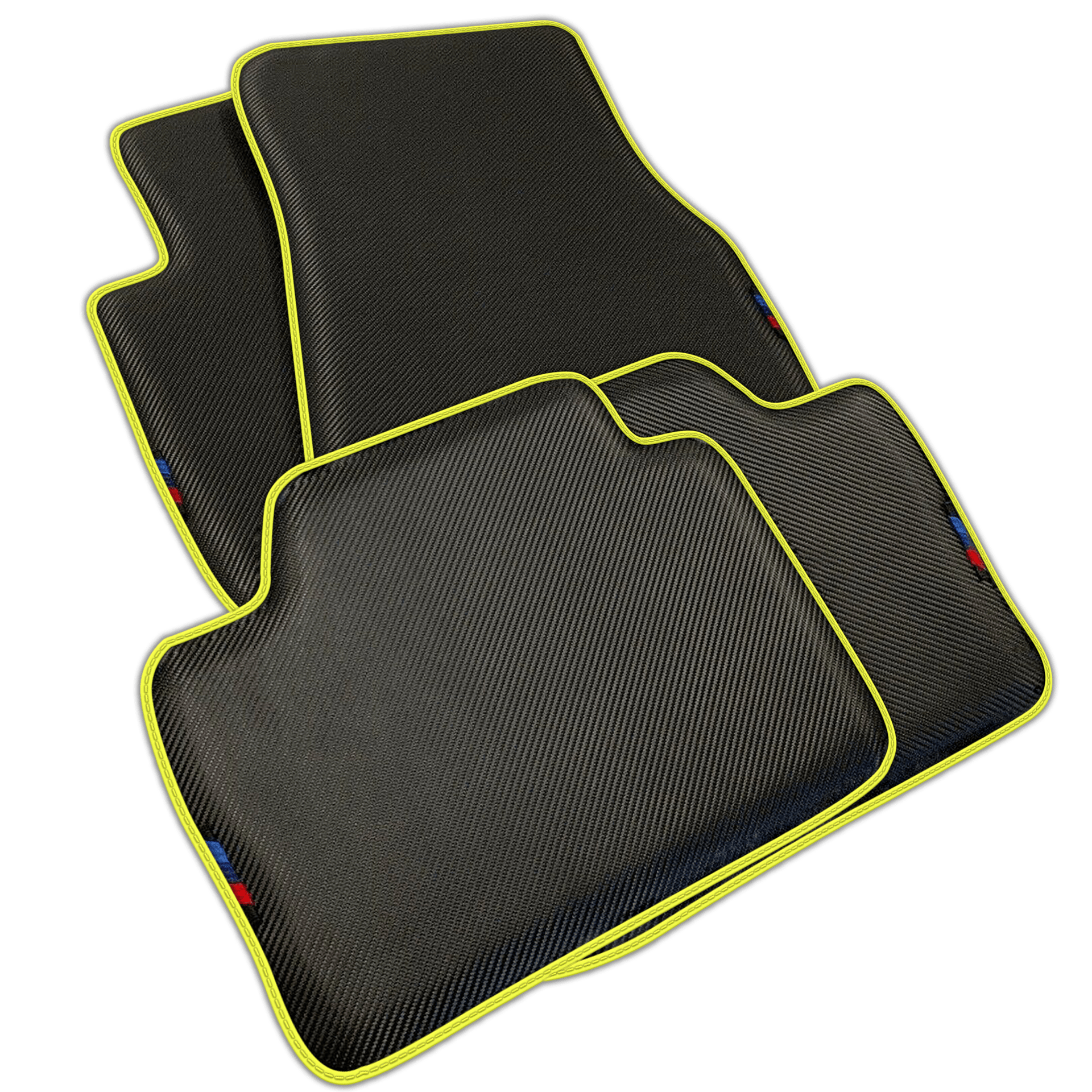 Black Carbon Fiber Floor Mats for BMW 1 Series E81 3-door Hatchback 2006-2011 | Various Trim Colors