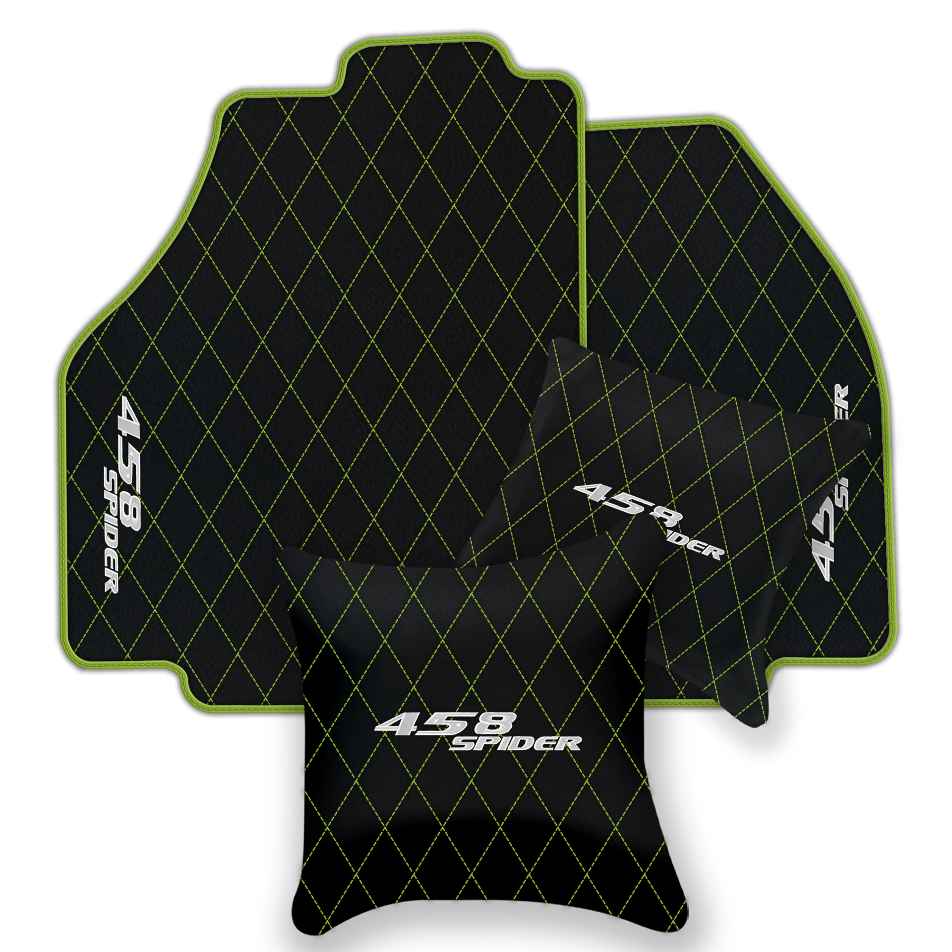 Premium Black Leather Floor Mats for Ferrari 458 Speciale (2012-2015)