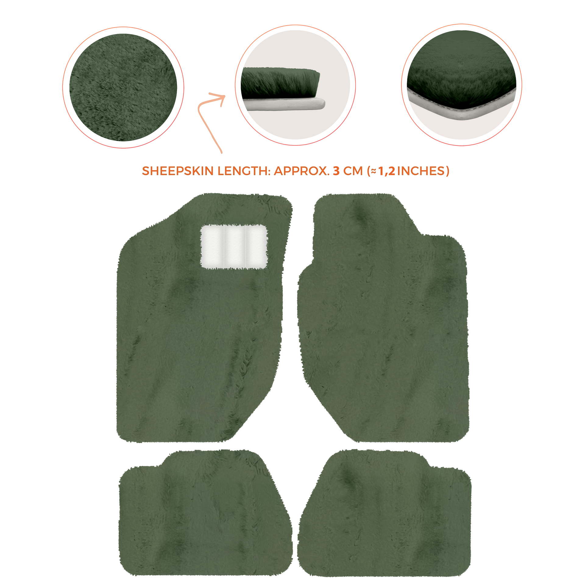 Luxury Sheepskin Floor Mats for Land Rover Discovery Sport (2015-2019)