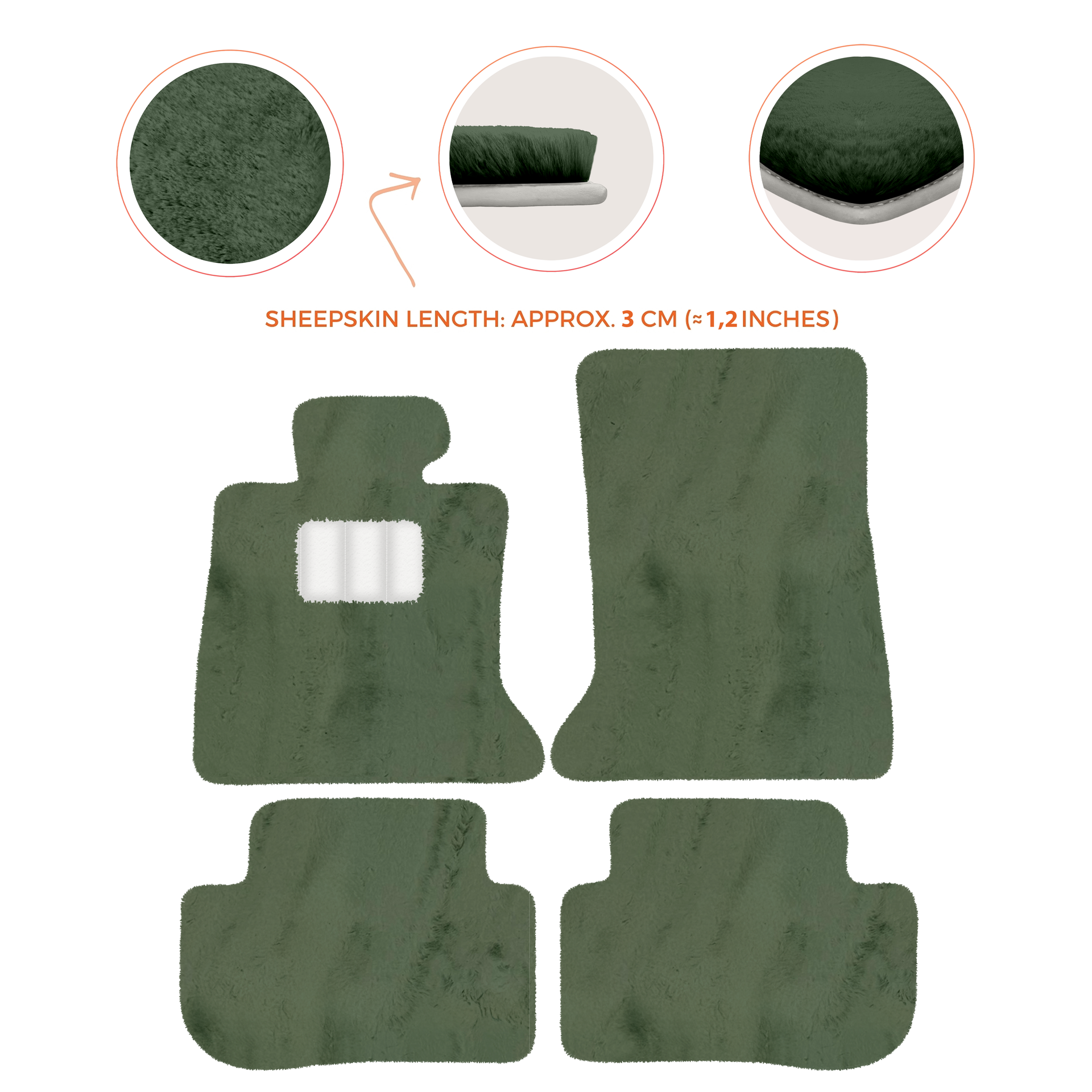Premium Sheepskin Floor Mats for Rolls-Royce RR2 Dawn (2015-2023)