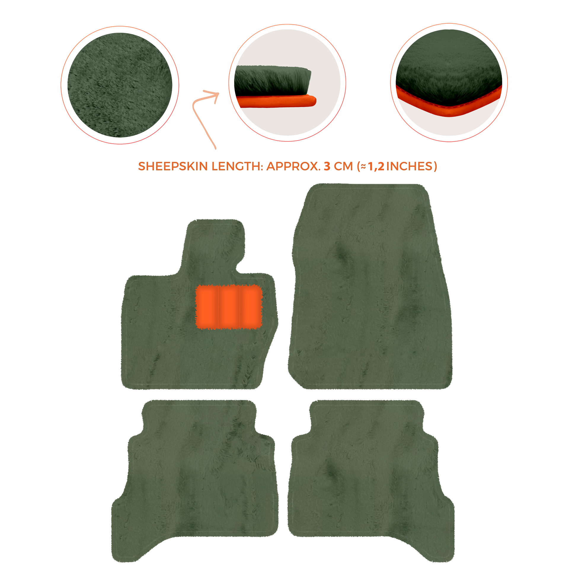 Premium Sheepskin Floor Mats for Range Rover Evoque (2015-2019)